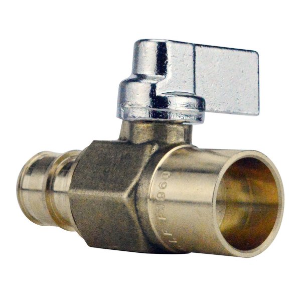 Apollo Expansion Pex 1/2 in. Brass PEX-A Barb x 1/2 in. Solder Ball Valve EPXV12S